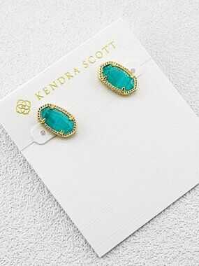 Kendra Scott Teal Crystal Stud Earrings
